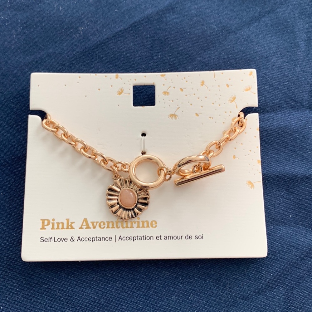 Self love and acceptance bracelet pink aventurine stone
